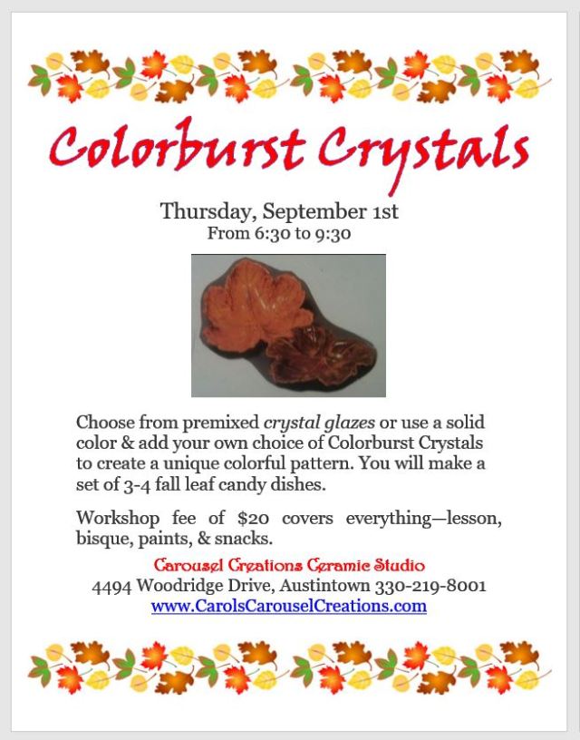 Colorburst Crystals WS poster for 9-1-16