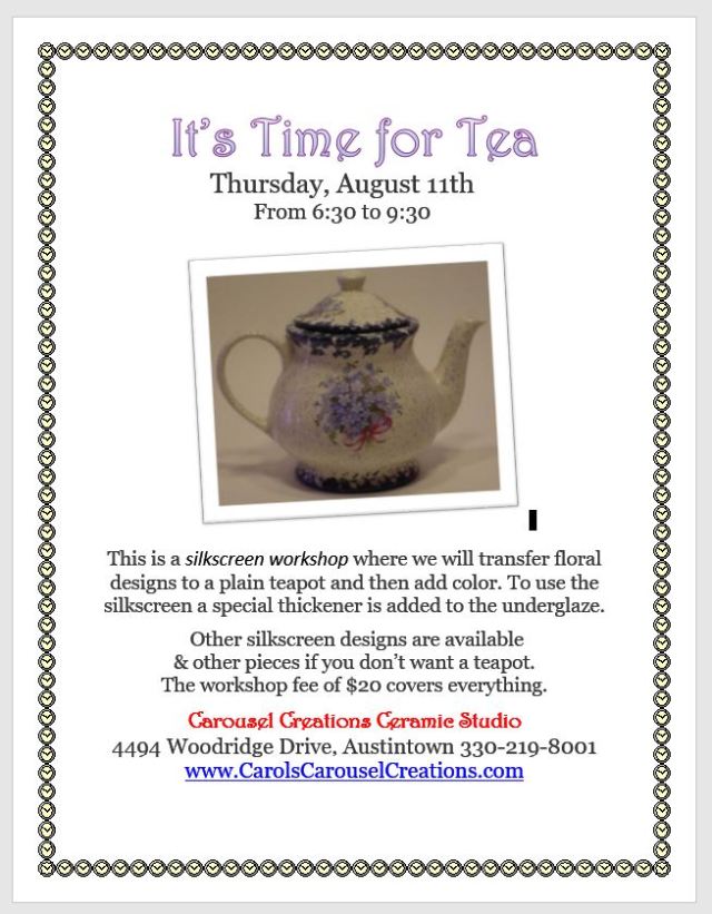 Its Time for Tea WS poster for 8-11-16