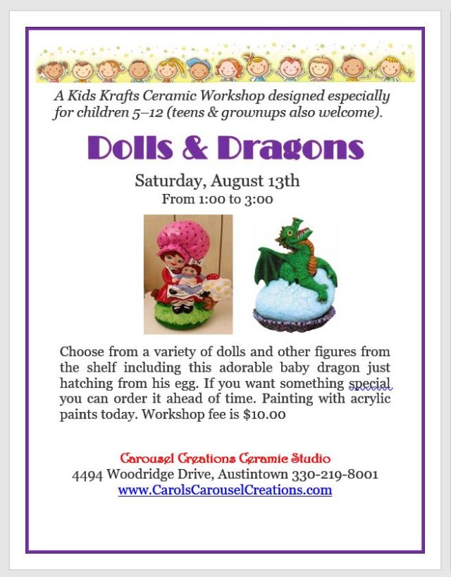 KK Dolls and Dragons WS Poster for 8-13-16