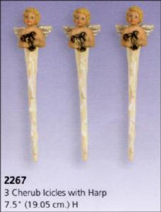 Scioto 2267 Cherub icicles with harp