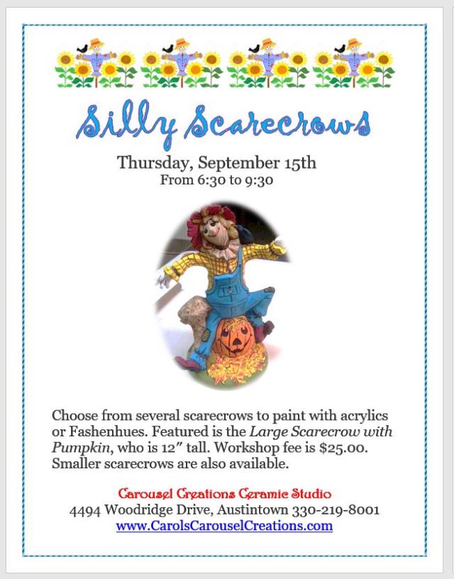 Silly Scarecrows WSposter for 9-15-16