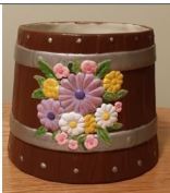 Atlantic 0808 barrel with flowers (planter)