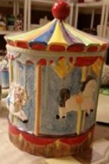 Duncan 0007B  &amp; 0008C carousel cookie jar (CC)