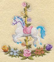 Jumping Carousel Horse wFlowers