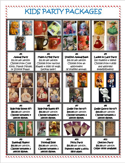 KIDS PARTY PACKAGES POSTER