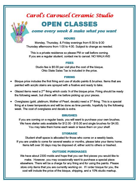 OPEN CLASSES POSTER