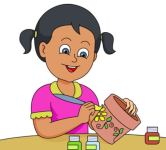 clipart girl painting ceramics
