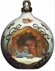 Nowell Mini Nativity Christmas Ball Scene