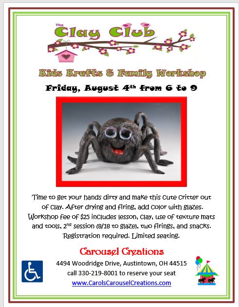 Clay Club spider 8-14-17 POSTER