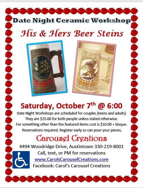 DATE NIGHT 10-7-2017 BEER STEINS