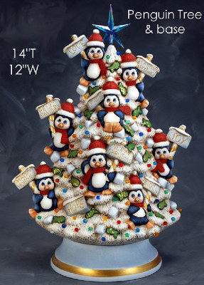 penguin tree red &amp; white