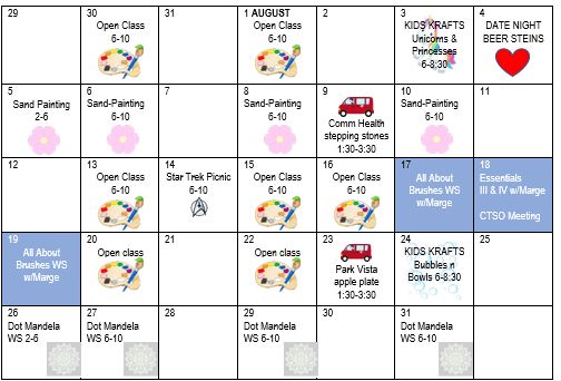 calendar August 2018