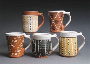 slip trailed mugs