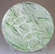 marbled plate with stencil