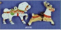 Alberta 1116 Christmas horse &amp; reindeer carousel ornaments